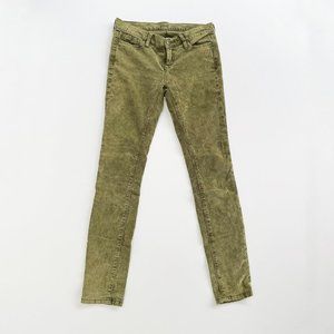 BDG Corduroy Mid-Rise Cigarette Ankle Pants Olive
